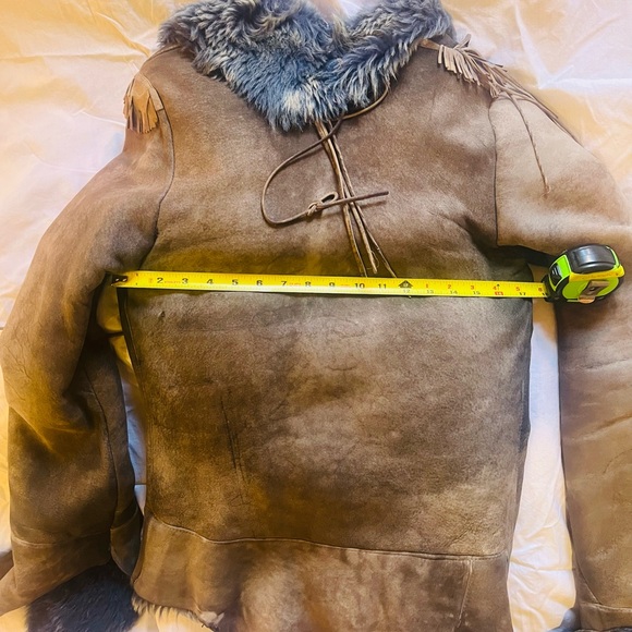 One-of-A-Kind Blue Women's Shearling Jacket - Picture 4 of 8